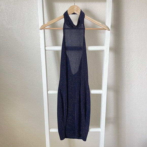NWT Boohoo Metallic Halter Bodycon Mini Dress - Picture 4 of 11